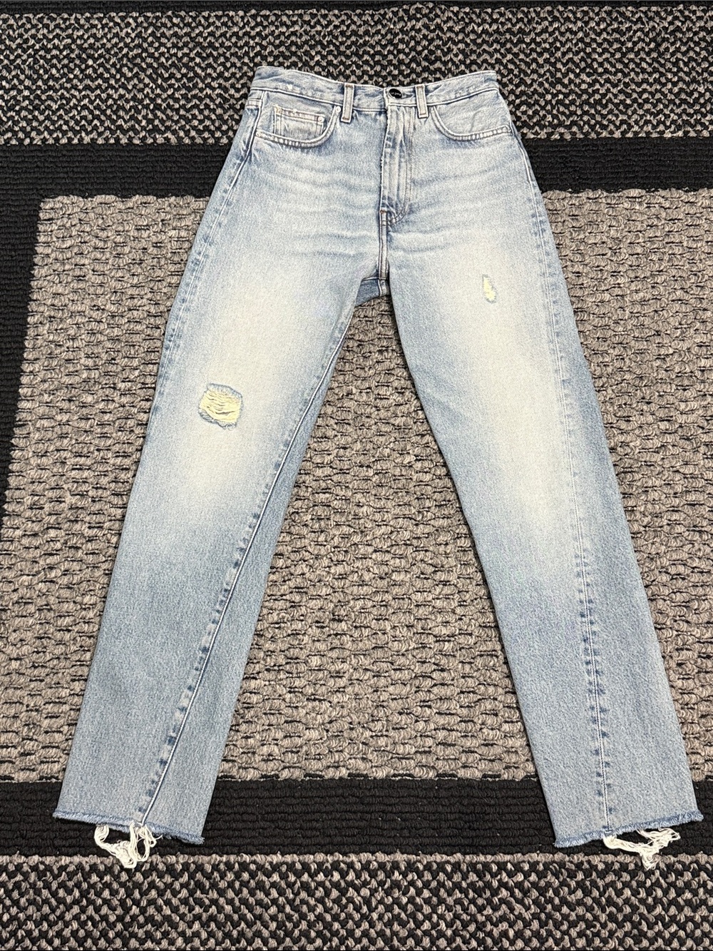 Totême Twisted Seam Denim Jeans Women's 24 High Rise Straight Distressed Casual